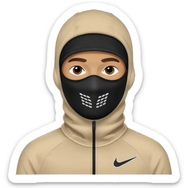 Hombre con pasamontañas nike sticker