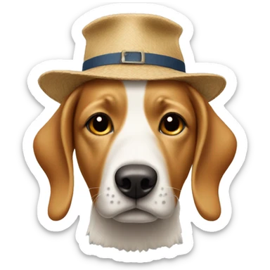 Danish-Swedish Farmdog wearing a hat sticker