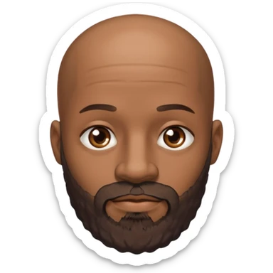 African American male bald salt & pepper beard sticker