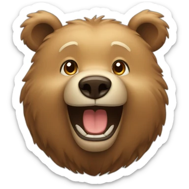 Light brown bear happy  sticker