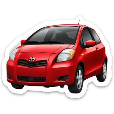 Red 2008 Toyota Yaris  sticker