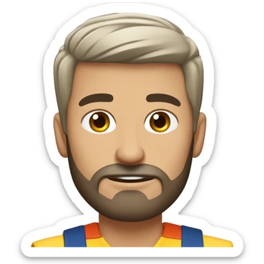 hombre moreno musculoso pero atletico de barba y cabello rapado cocinando sticker