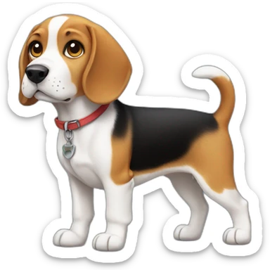 A cute beagle standing sticker