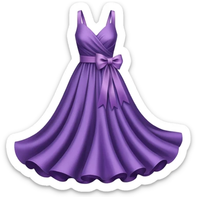 purple ribbon dress sticker