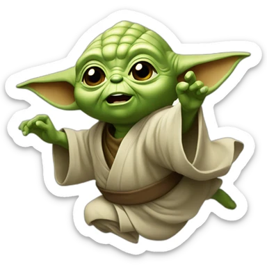 Yoda qui fait un salto sticker