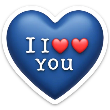 Dark Blue heart with the words I Love You Ry in the middle  sticker