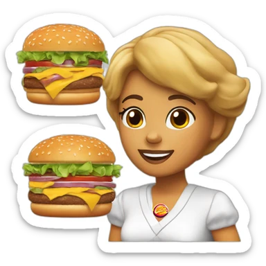 Miss réunion qui mange un burger king sticker