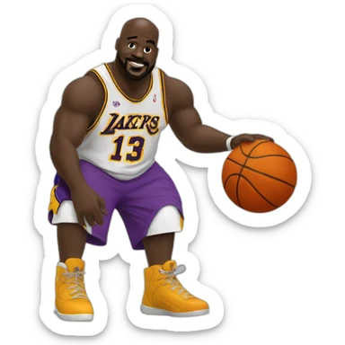 shaq with a basketball sticker