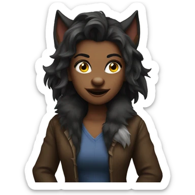 Werewolf gilr sticker