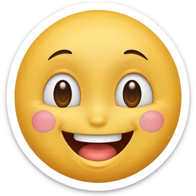 small yellow face with extremely exaggerated happy expression sticker