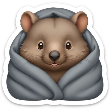 Cute wombat cozy in blanket sticker