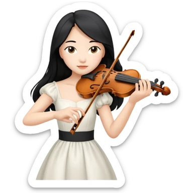 pretty asian girl playing a violin sticker