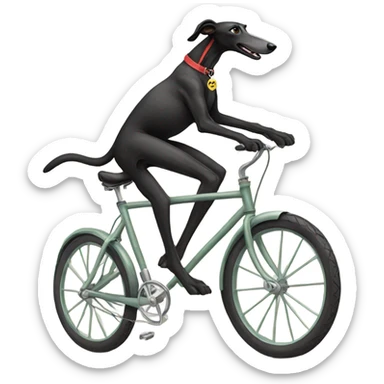 Black Greyhound riding a bike sticker