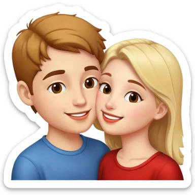 Girl and boy kissing  sticker