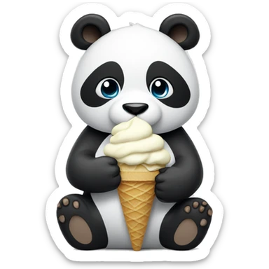 Panda eating ice cream sticker