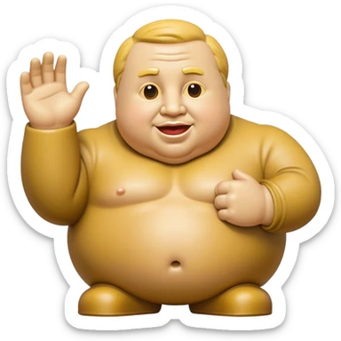 Cinematic Realistic Botero Sculpture Pop Culture Emoji, featuring an exaggerated, whimsical portrayal inspired by the famed sculptor rendered with dynamic textures and vibrant, artistic lighting. sticker