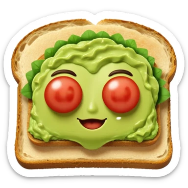 guacamole toast NO tomatoes  sticker