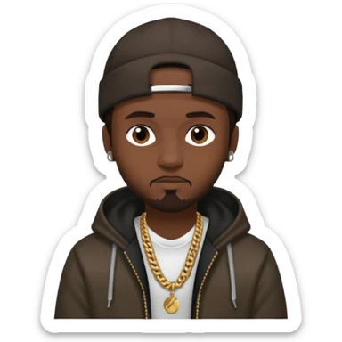 Jezzy, Rapper dark brown hair sticker