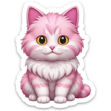 Pink cat W sticker
