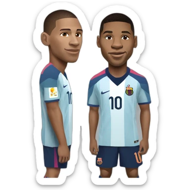 Messi fais un coup de point à Mbappe sticker