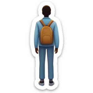 A long, empty road stretches into a golden sunset. A person stands with their back, outside a parked car on the roadside, facing the glowing horizon. The landscape is open and peaceful, filled with light and possibility. sticker