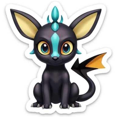 Meloetta-Umbreon-Spyro-Toothless-Stitch-Pokémon-Fakémon-creature-hybrid sticker