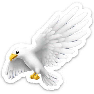 White wing going to the left side sticker