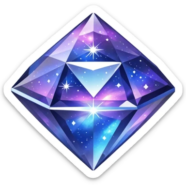 Galaxy within a diamond sticker