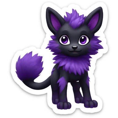 Anthro-Edgy-Cool-Black-Purple-Contrast-Colors-Fantasy-Fur-Sona-Chibi-Shiny-Fakémon-Hybrid full body sticker