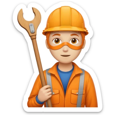 orange west person holding a meter stick sticker