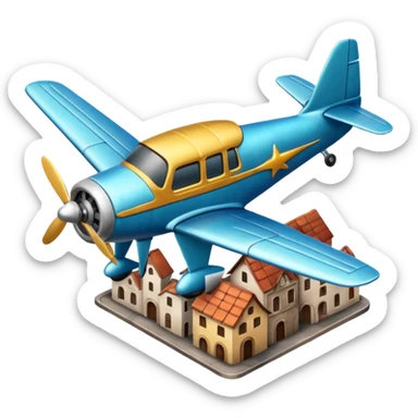 small size plane old town sticker