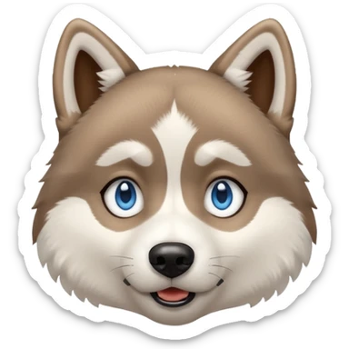Husky with blue eyes with a confused look on his face sticker