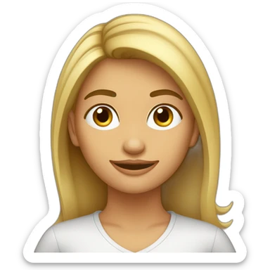 Mujer pelo castaño nariz grabde cara redonda sticker