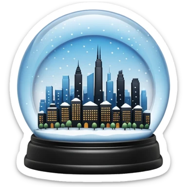 City skyline globe sticker