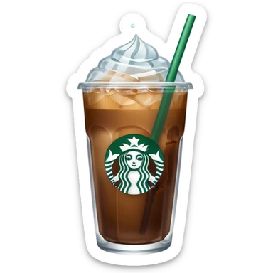 Starbuck ice coffee with ice cubes sticker