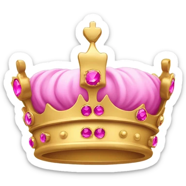 A king’s gold crown with pink jewels sticker