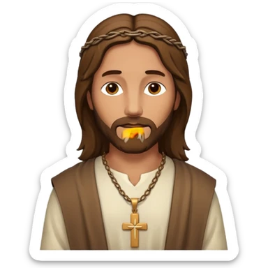 Jésus avec un collier avec une croix sticker
