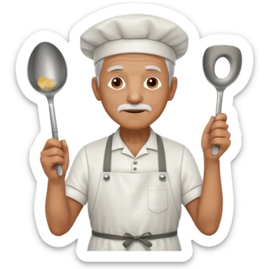 old man kitchen worker sticker