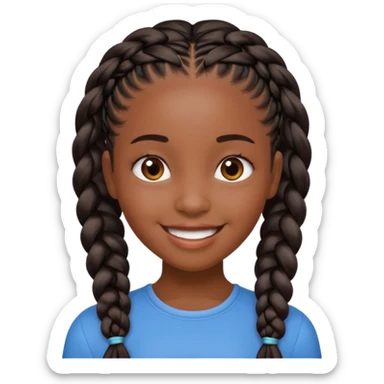 black girl with braids sticker