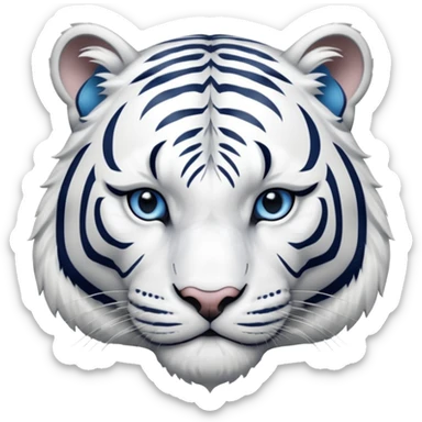 White tiger blue eyes sticker
