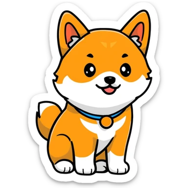 Cute black Shiba Inu full body sticker