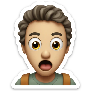 very shocked emoji face holding a blunt sticker