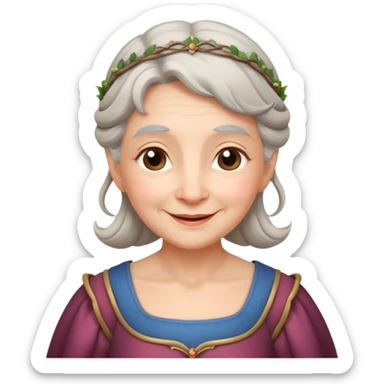 The kind and amiable grandmother in medieval fairy tales sticker