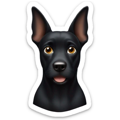 Black dog with pointy ears  sticker