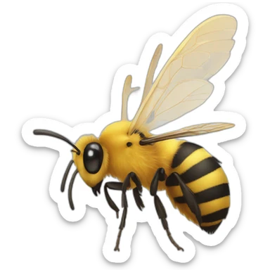 bee mixed with ostrich sticker