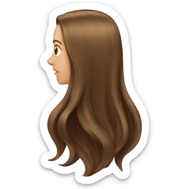 White Girl with long brown hair flipping her hair sticker