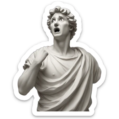 shocked italian statue sticker