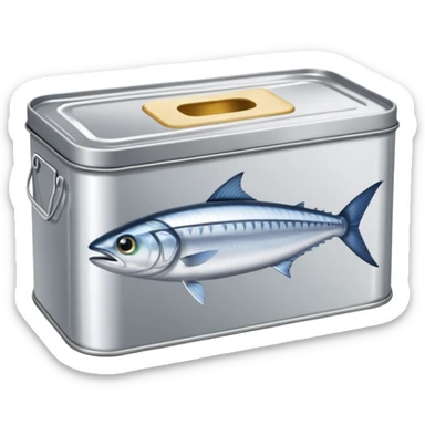 rectangular metal tin can for mackerel fish sticker