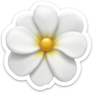 White flower petals sticker