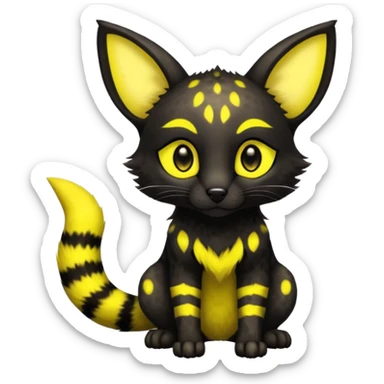 Neon yellow Umbreon-Genet-Civet-Bastet-Cheetah-Hybrid (Full body) with black markings sticker